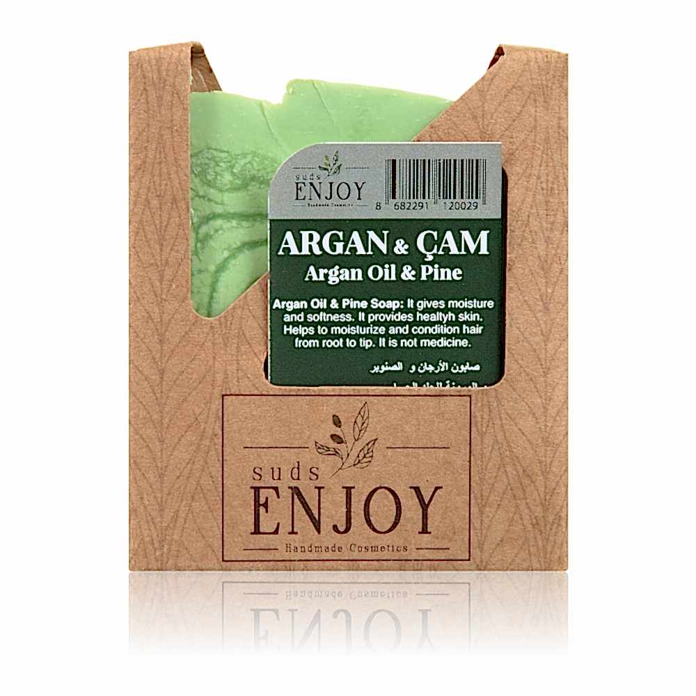 Doğal Argan & Çam El Yapımı Yüz, Saç Ve Vücut Sabunu