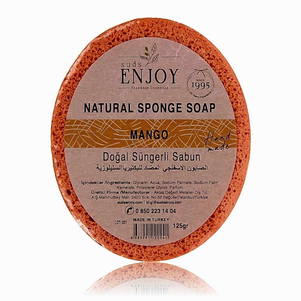 Natural Mango Handmade Sponge Shower Soap
