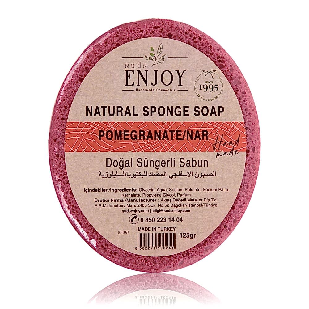 Natural Pomegranate Handmade Sponge Shower Soap